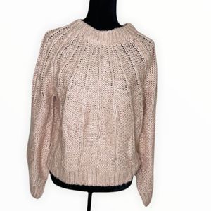 DREAMERS Sweater Knit Crew Neck Large Pink NWT